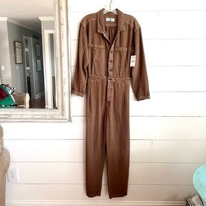 New With Tag Free People Brown Chestnut Jumper Coverall Size Small